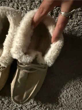 Magellan Women's Faux-Fur Lined Slip-On Moccasins in Cream